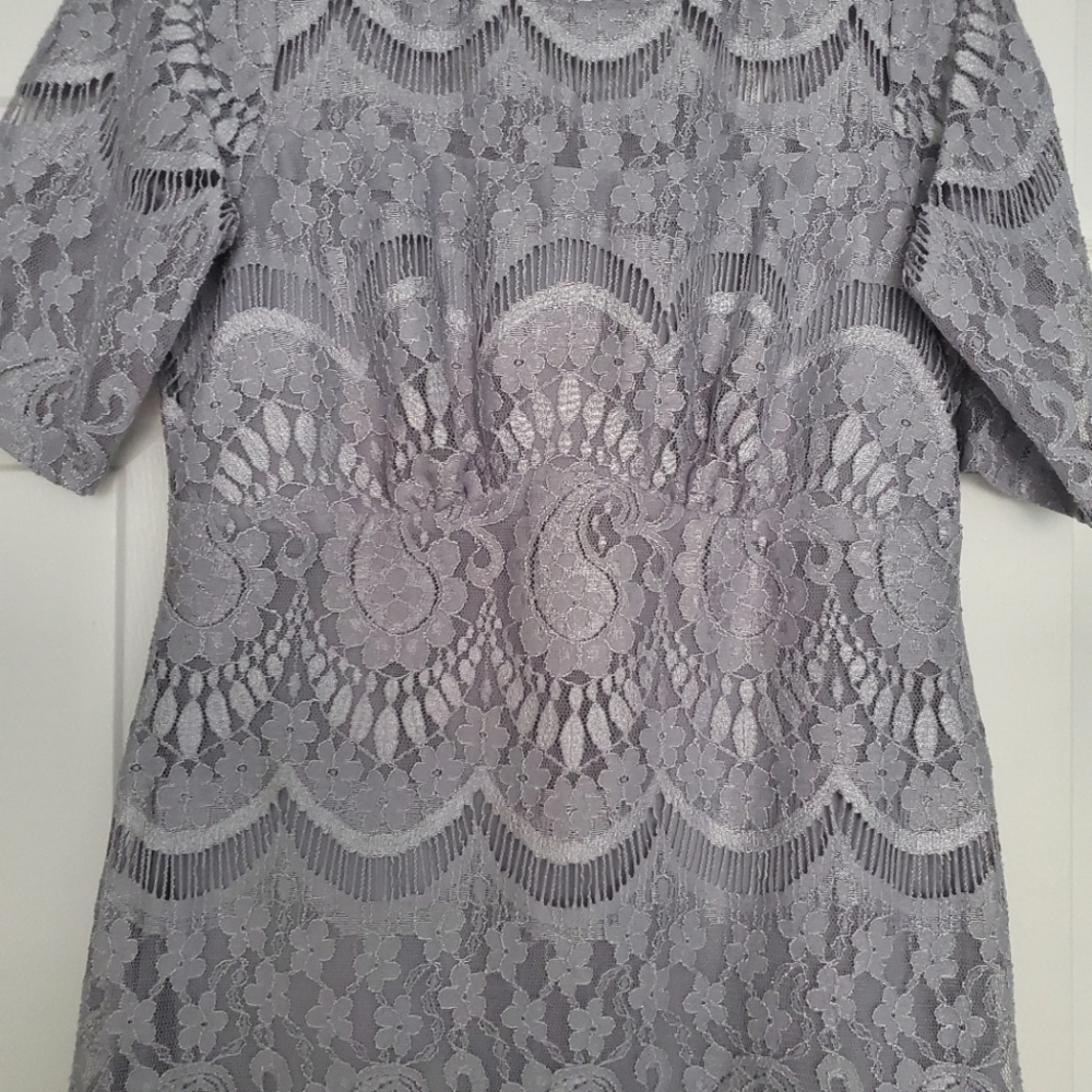 Rabbit Rabbit Rabbit Designs Gray Lace Cocktail Dress - Picture 3 of 5